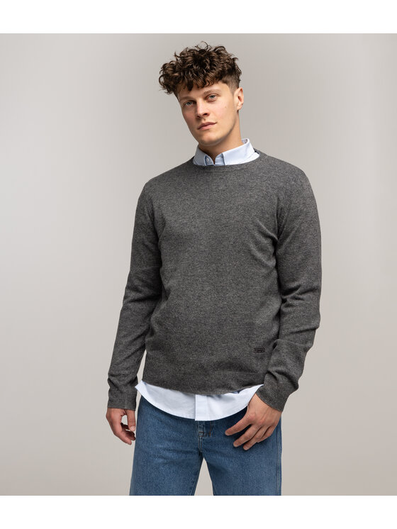 Lee Cooper Lee Cooper Sweter LONI MERA Szary Regular Fit