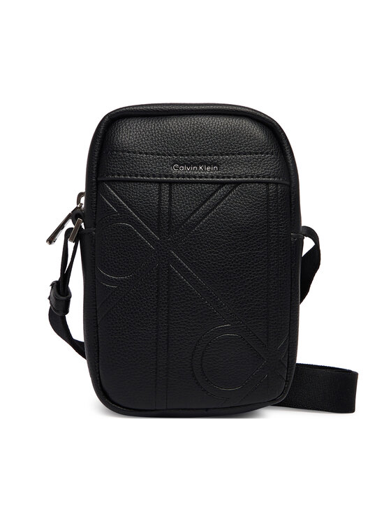 Calvin Klein Calvin Klein Мъжка чантичка Emblem Aop Emboss Slim Reporter LV04D3371G Черен