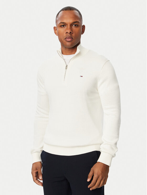 Tommy Jeans Tommy Jeans Sweter DM0DM21654 Biały Slim Fit