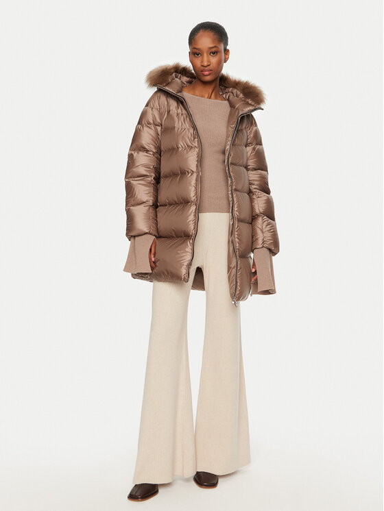 Hetregó Hetregó Пухено яке Hanna 8N602F Бежов Regular Fit