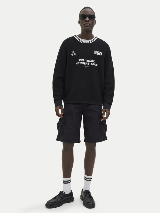 Jack & Jones Jack & Jones Szorty materiałowe Cole 12269386 Czarny Cargo Fit