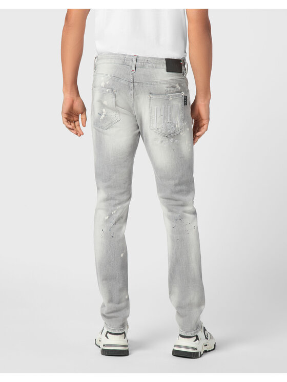 PHILIPP PLEIN PHILIPP PLEIN Jeansy 21113 Szary Straight Leg
