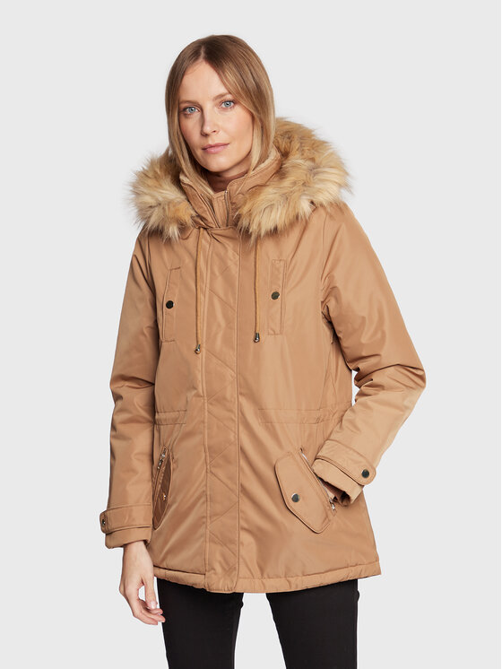 NAF NAF Parka Buparkie THNK7 Smeđa Regular Fit