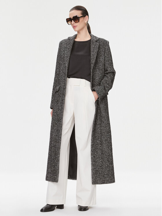 MVP Wardrobe MVP Wardrobe Płaszcz wełniany Spiga MVPI3CP017.0PN0052 Czarny Slim Fit