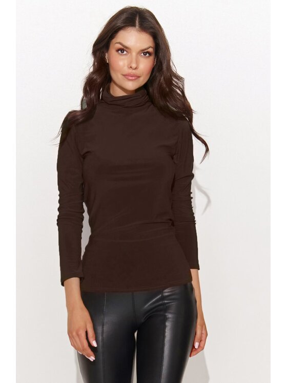 Numinou Numinou Bluzka NU460 Brązowy Classic Fit