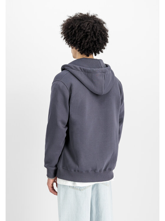 Alpha Industries Alpha Industries Mikina Basic Small Logo Zip Hoodie Šedá Regular Fit