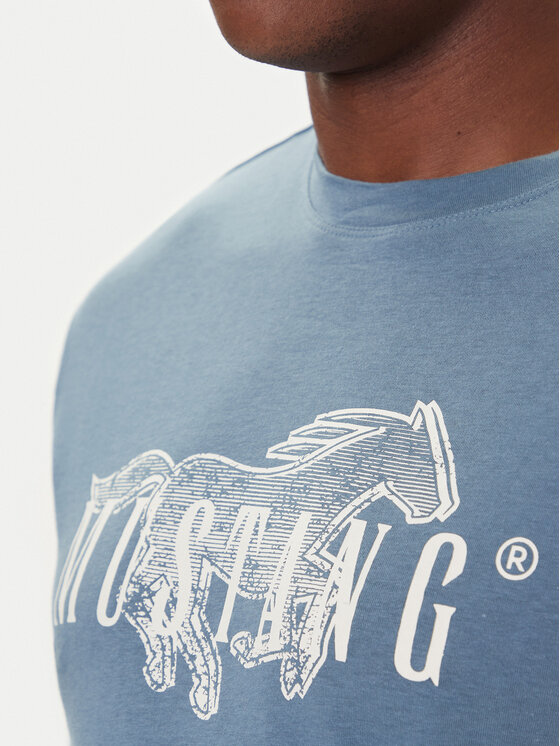 Mustang Mustang T-Shirt Austin 1016858 Niebieski Regular Fit