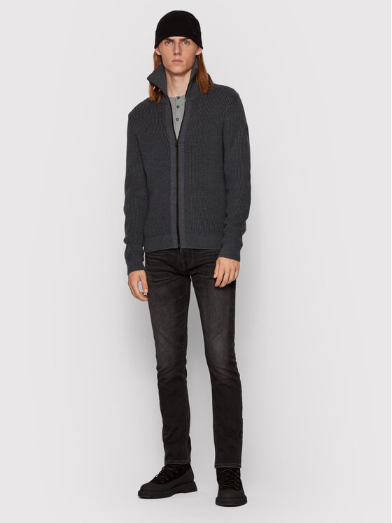 BOSS Boss Majica z dolgimi rokavi Trix 50401843 Siva Slim Fit