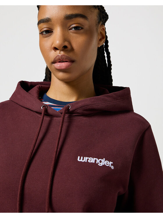 Wrangler Wrangler Felpa REGULAR HOODIE Rosso Loose Fit