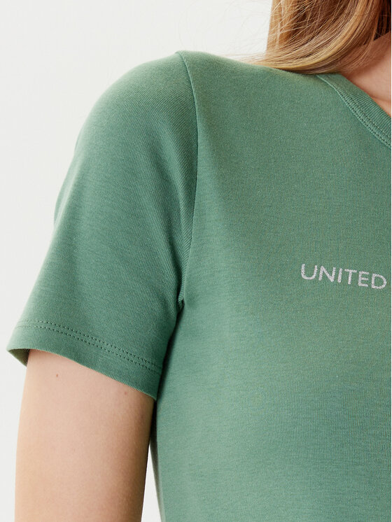 United Colors Of Benetton United Colors Of Benetton T-särk 3GA2E16A2 Roheline Regular Fit