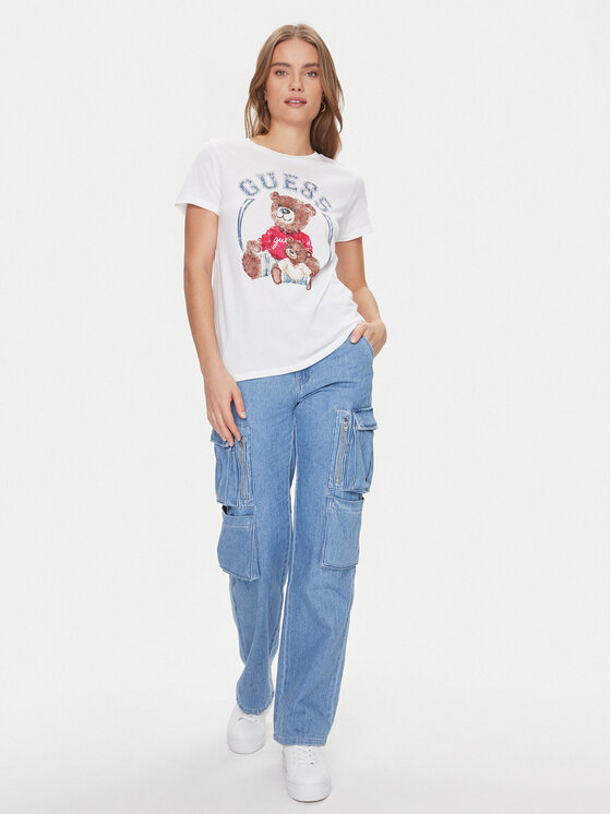 Guess Guess Póló W4RI86 K9SN1 Fehér Regular Fit