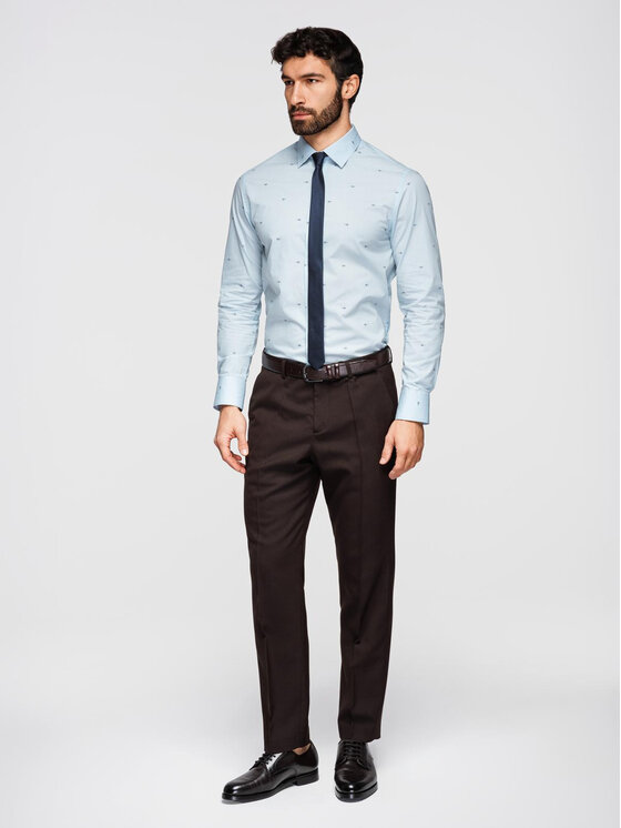 Ombre Ombre Koszula K696 Biały Regular Fit