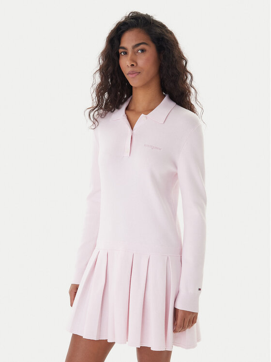 Tommy Jeans Tommy Jeans Kötött ruha Script DW0DW22464 Rózsaszín Regular Fit