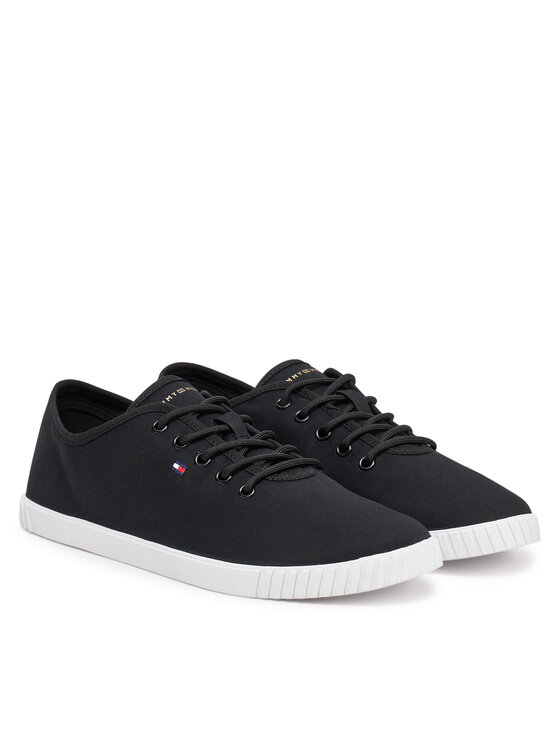 Tommy Hilfiger Tommy Hilfiger Tenisice Canvas Lace Up Sneaker FW0FW08641 Crna
