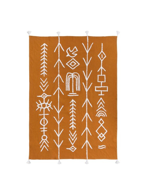 MIAhome MIAhome Narzuta na łóżko musztardowa Azteca 130x180 cm Pomarańczowy