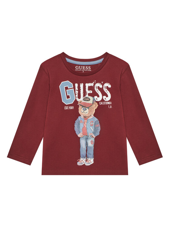 Guess Guess Bluză N5YI23 K8HM4 Vișiniu Regular Fit