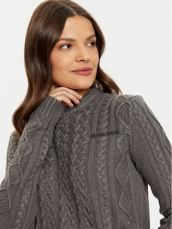 Guess Jeans Guess Jeans Пуловер W4BR13 Z3HN2 Сив Regular Fit