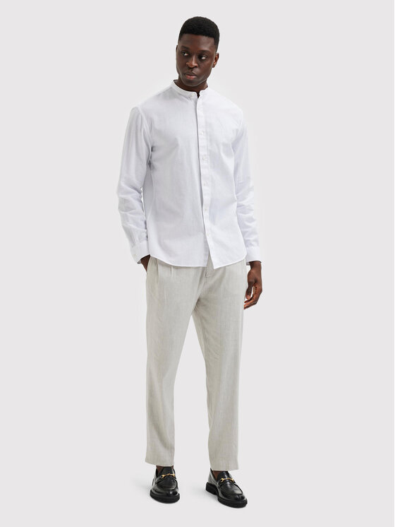 Selected Homme Selected Homme Koszula New Linen 16079054 Biały Regular Fit