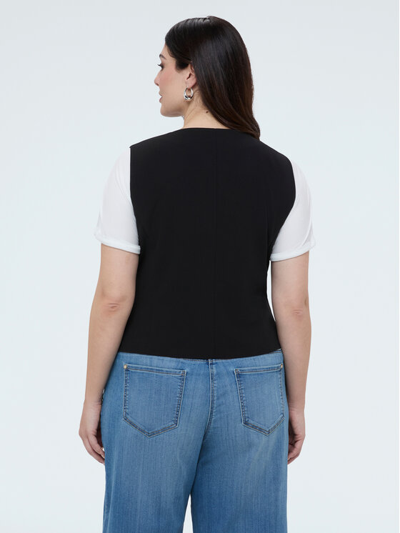 Fiorella Rubino Fiorella Rubino Kamizelka L000L000074N033 Czarny Slim Fit