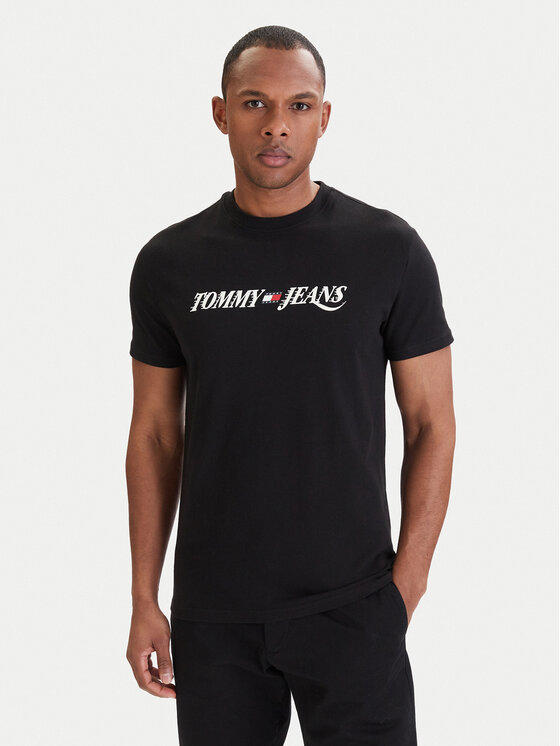 Tommy Jeans Tricou DM0DM22548 Negru Regular Fit