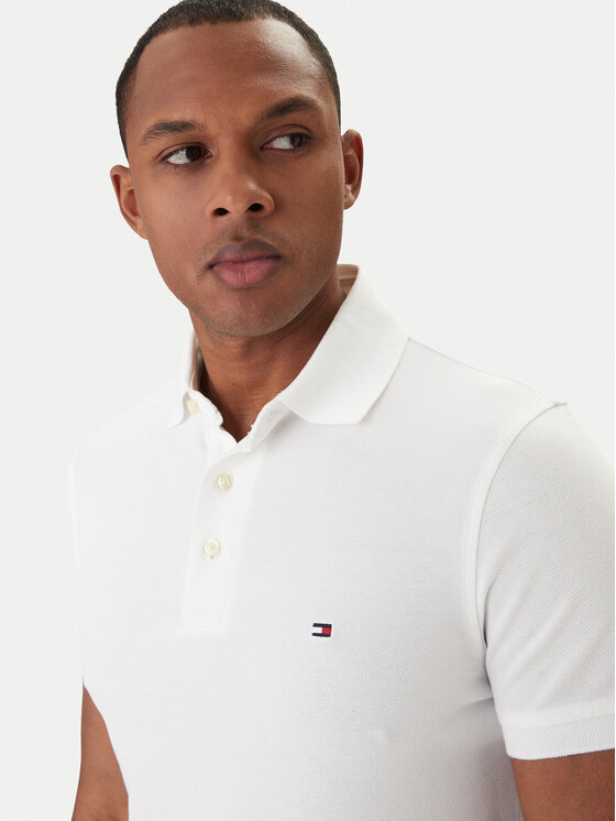 Tommy Hilfiger Tommy Hilfiger Polo majica 1985 MW0MW17771 Bela Slim Fit