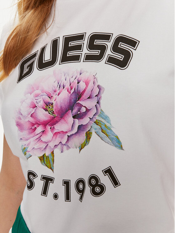 Guess Guess T-krekls Peony V4YI15 J1314 Balts Regular Fit