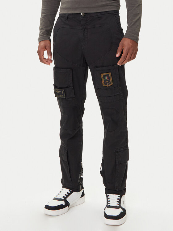 Aeronautica Militare Aeronautica Militare Παντελόνι υφασμάτινο 252PA1387UCT0149 Μαύρο Regular Fit