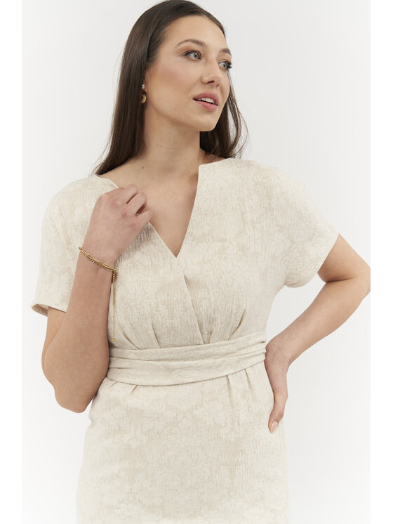 Ciepielewska Ciepielewska Sukienka NINA Beżowy Flattering Fit