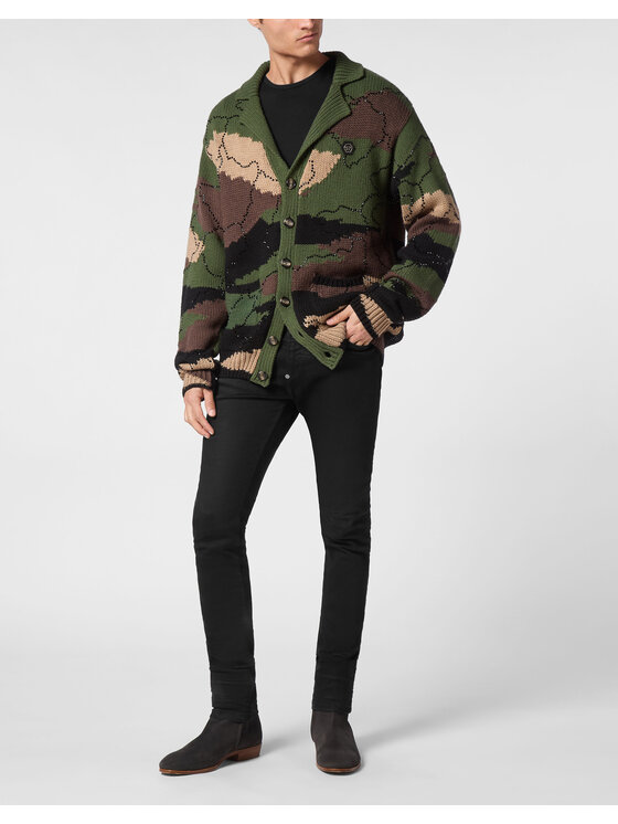 PHILIPP PLEIN PHILIPP PLEIN Kardigan 14675 Czarny Regular Fit