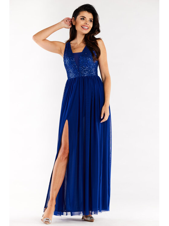 Awama Awama Abito da sera A486 Blu Basic Fit
