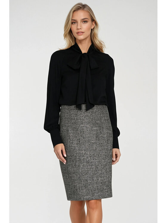 NIFE NIFE Midi sukně SP85 Černá Fitted Fit