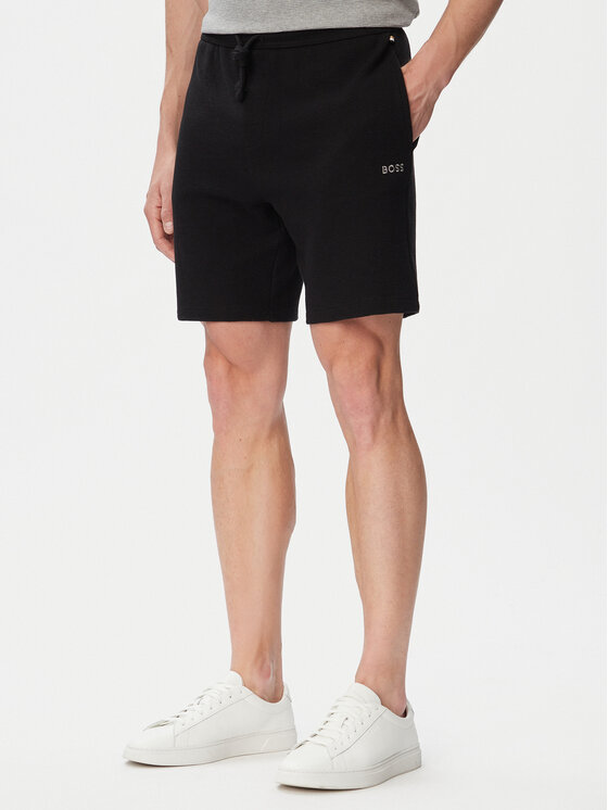 BOSS BOSS Спортивні шорти Waffle 50535884 Чорний Regular Fit