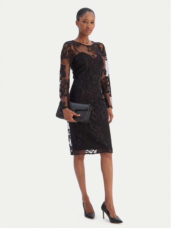 Rinascimento Rinascimento Kokteilinė suknelė CFC0126401003 Juoda Slim Fit