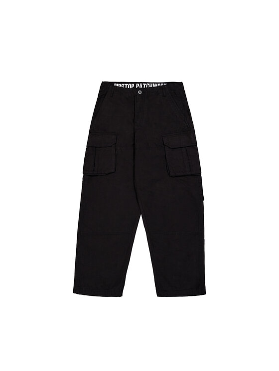 Alpha Industries Alpha Industries Spodnie cargo Ripstop Patchwork Pant Czarny Relaxed Fit