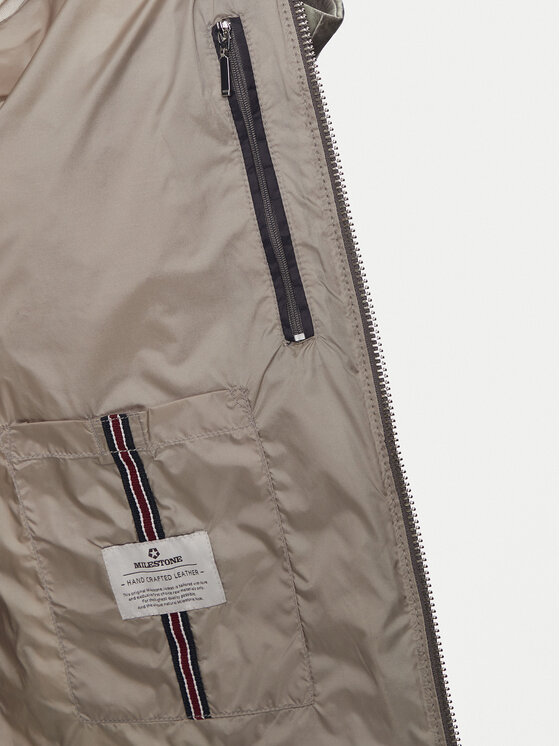Milestone Milestone Μπουφάν δερμάτινο Malik 431013 60215 Γκρι Regular Fit