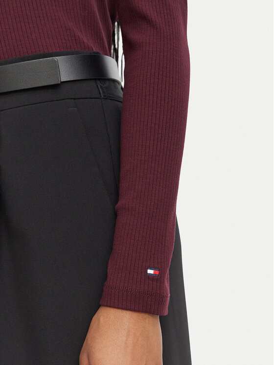 Tommy Hilfiger Tommy Hilfiger Polo WW0WW51731 Bordowy Slim Fit
