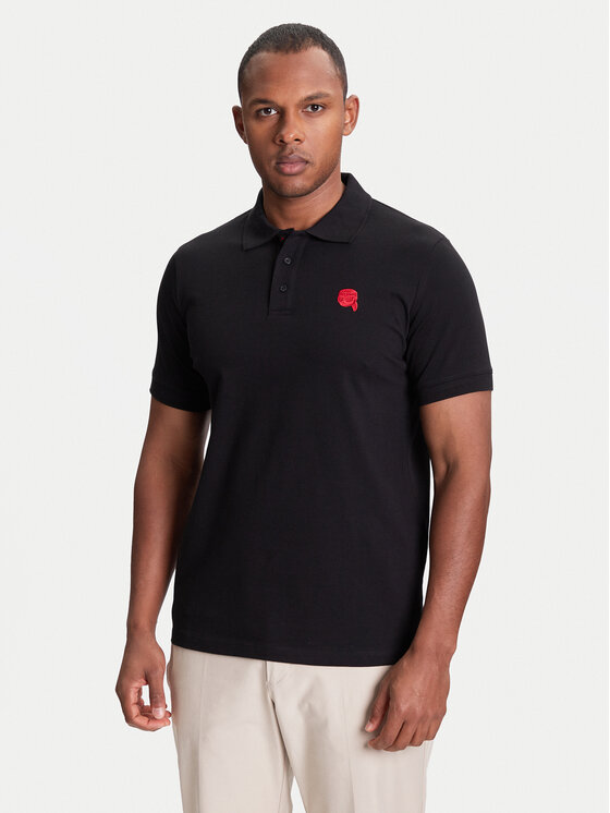 KARL LAGERFELD Polo 745022 553231 Nero Regular Fit, taglia : 3XL