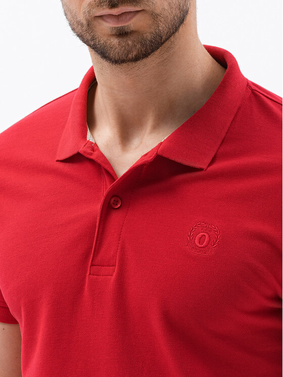 Ombre Ombre Polo S1374 Czerwony Regular Fit