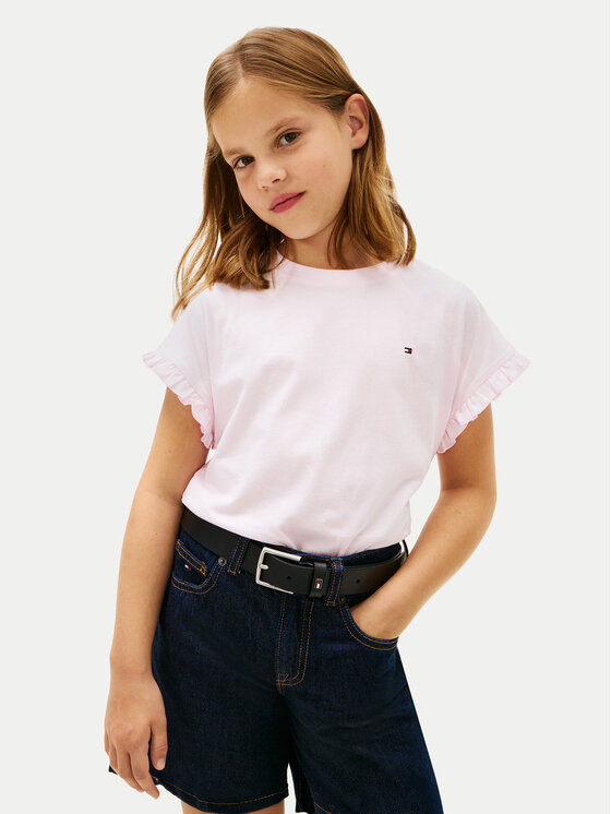 Tommy Hilfiger Tommy Hilfiger T-Shirt Essential KG0KG08970 Ανοιχτό ροζ Relaxed Fit