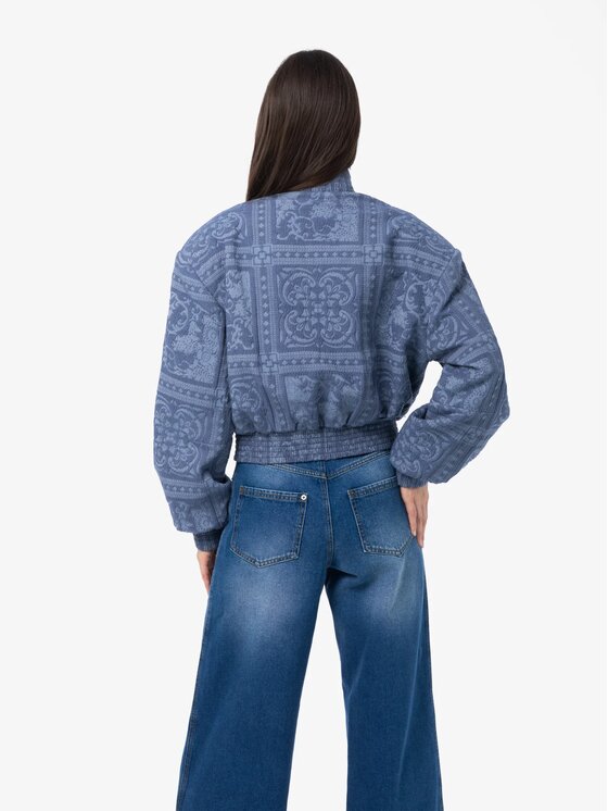 MANDRAGORA MANDRAGORA Bomber Lara Blu Slim Fit