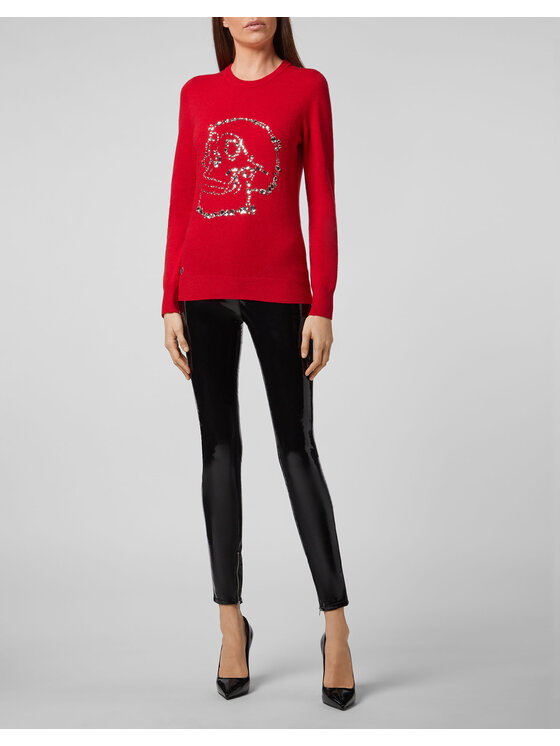 PHILIPP PLEIN PHILIPP PLEIN Sweter 20983 Czerwony Regular Fit