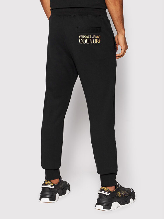 Versace Jeans Couture Versace Jeans Couture Teplákové nohavice Logo Thick Foil 72GAAT01 Čierna Regular Fit