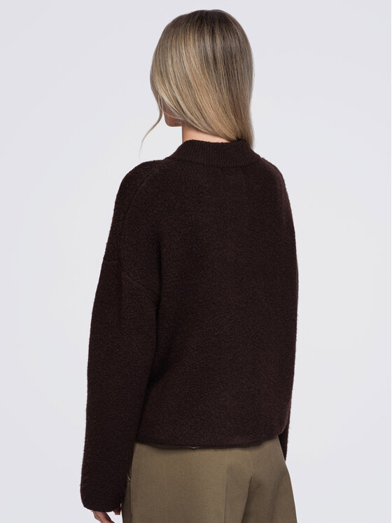 Ombre Ombre Svetr OW-SW-E0020 Hnědá Relaxed Fit