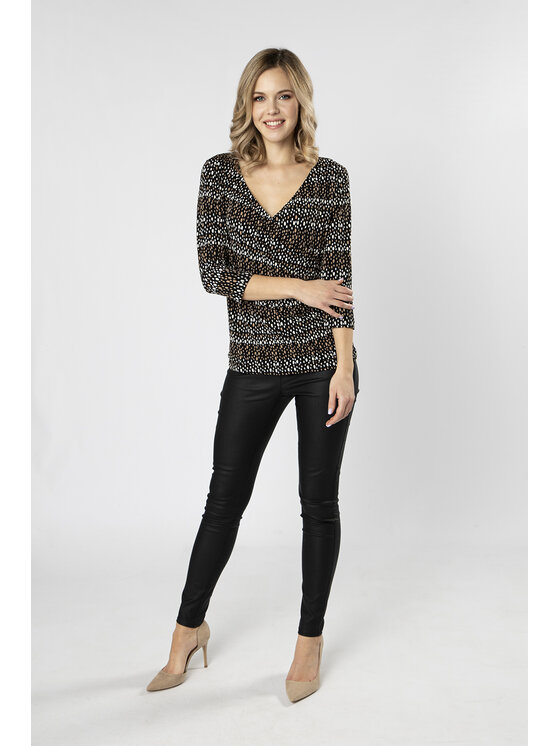 QUIOSQUE QUIOSQUE Blúzka ENVELOPE BLOUSE Hnedá Regular Fit