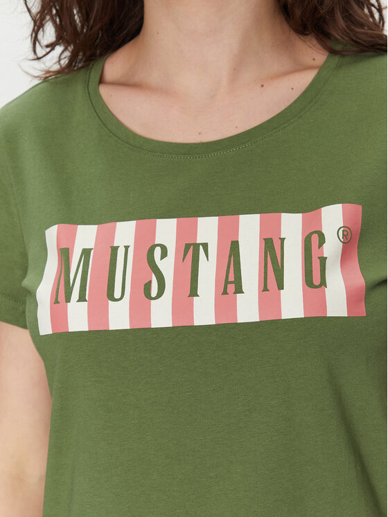 Mustang Mustang T-krekls Alma 1016138 Zaļš Regular Fit
