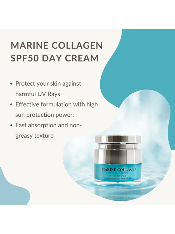 Erthskin London Erthskin London Krem na dzień z kolagenem morskim SPF50 Krem do twarzy