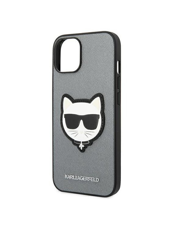 KARL LAGERFELD KARL LAGERFELD Etui na telefon Saffiano Patch Srebrny