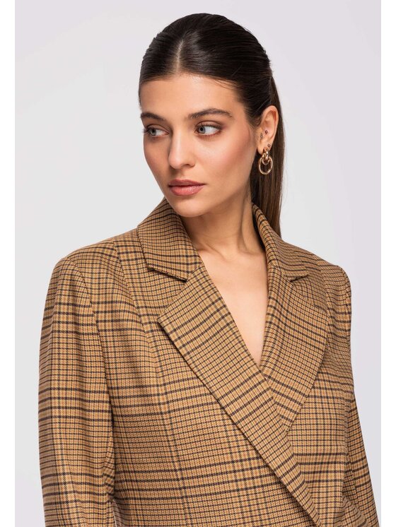 Ombre Ombre Marynarka OW-BLZB-0112 Bordowy Regular Fit