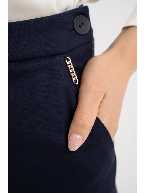 CLICK CLICK Spodnie materiałowe 30-454 Granatowy Slim Fit