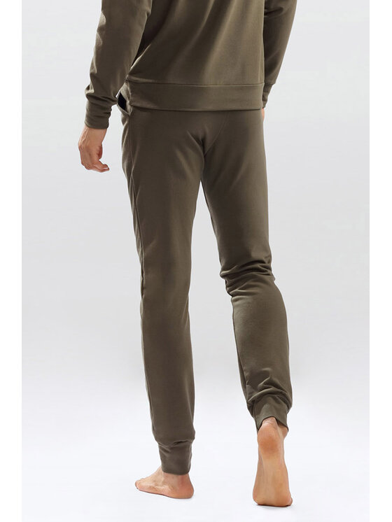 DKaren Lingerie DKaren Lingerie Spodnie dresowe Justin Męske Khaki Classic Fit